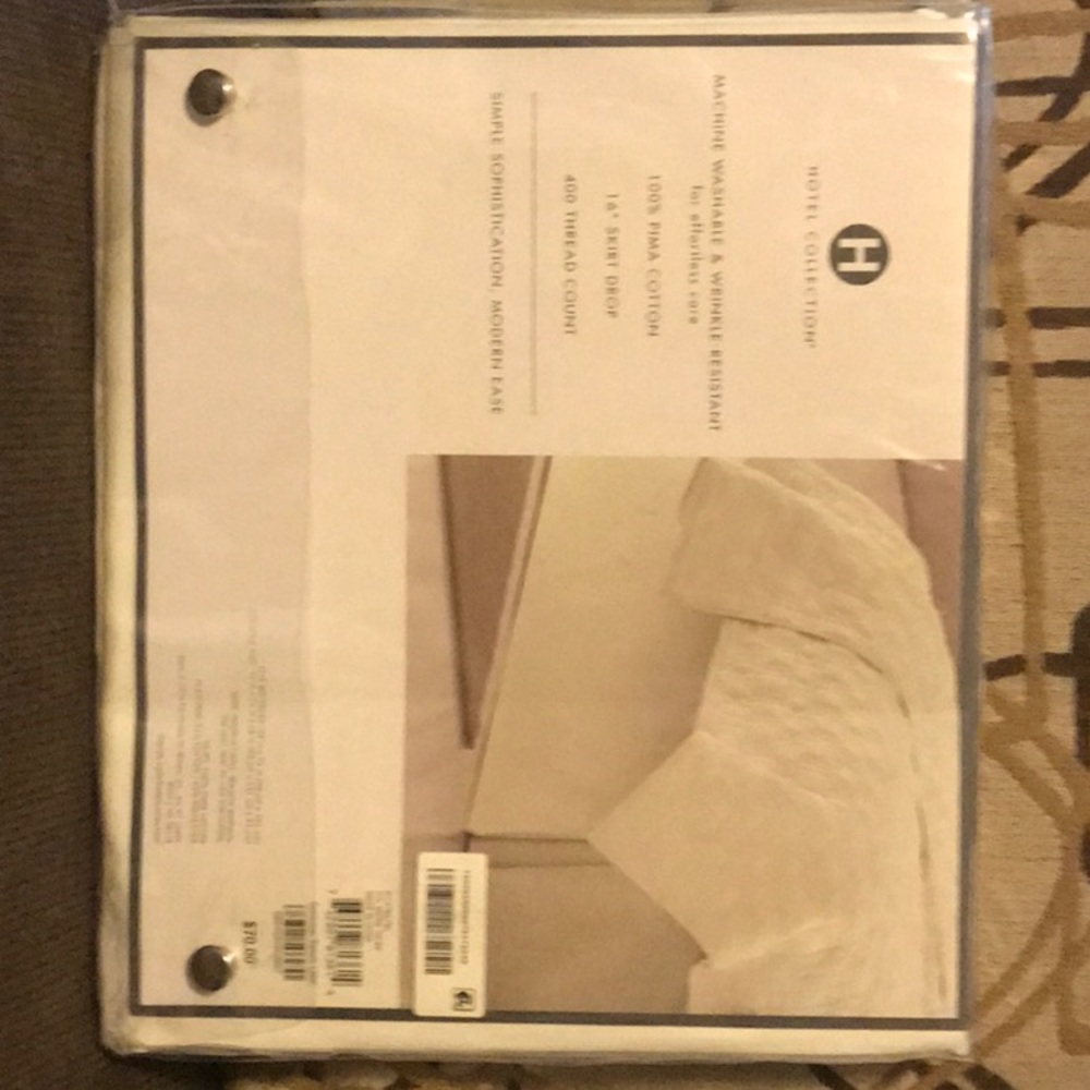Hotel collection twin bed skirt  ivory  16” drop